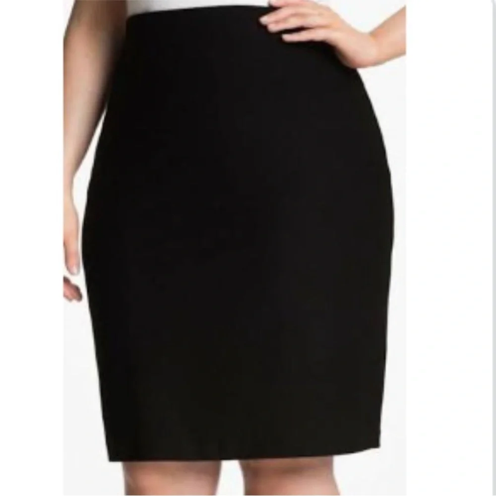 Eileen Fisher Black Knee-Length Pull-On Elastic Waist Skirt, size S